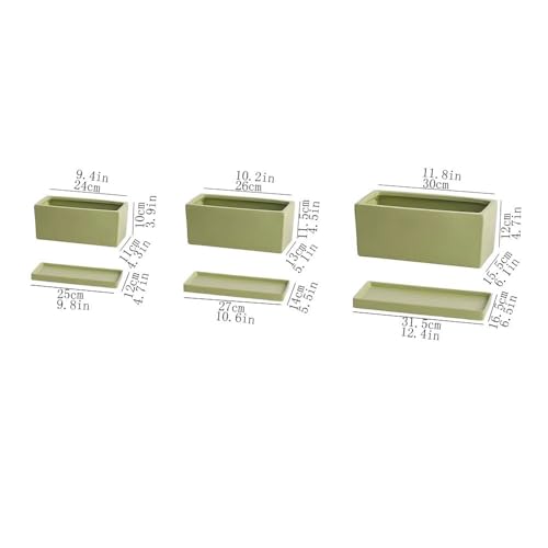 Pot de fleurs rectangulaire vert pour éviter le pourrissement des racines - 3
