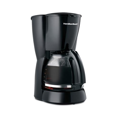 Hamilton Beach 12-Cup Drip Coffee Maker Lighted On Button Progrmable Cone-Shaped Filter Non-Stick Warmer Plate Dishwasher Safe Large Water Window 900 W 49316-ME 2 Year Limited Warranty