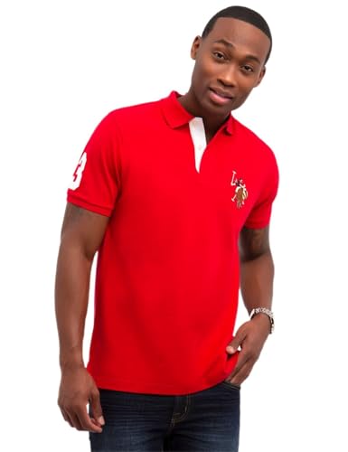 U.S. Polo Assn. Mens Multi Color Logo Solid Pique Polo Shirt product thumbnail 10