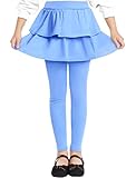 Witwot Girls Leggings with Skirt Toddler Tutu Pants Tights 7-8 Years Blue