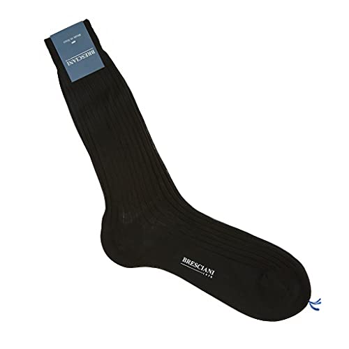 Bresciani Mid-Calf Ribbed Egyptian Cotton Men's Italian Dress Socks2