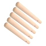 LIFKOME 5 Pezzi di Pestello in Legno per Macinare Alimenti per Bambini Bacchetta Supplementare Materiale Riciclabile Impugnatura Rotonda Facile da Usare e Pulire