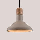 Décoration Idéale, Ce Luxueux Lustre En Bois Massif Et Ciment, Au Design Rétro Industriel Élégant Et Moderne, Ajoute Une Couleur Spéciale À Votre Espace.