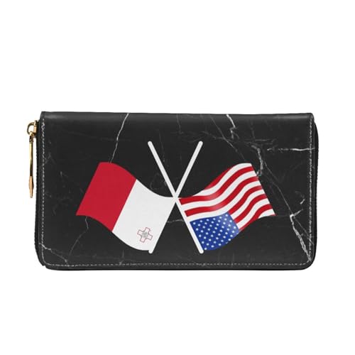 American And Malta Flag Wallet Card Bag3