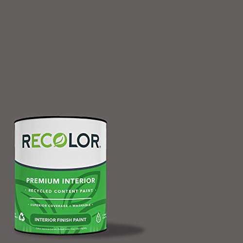 RECOLOR Eco-Friendly Interior Premium Latex Paint for Walls, Furniture and Rooms w/Eggshell Finish, 1 Gallon, Pebble