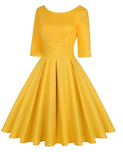 Image of MINTLIMIT Women's 1950s Retro Vintage Cocktail Party 3 /4 Sleeve Swing Dress