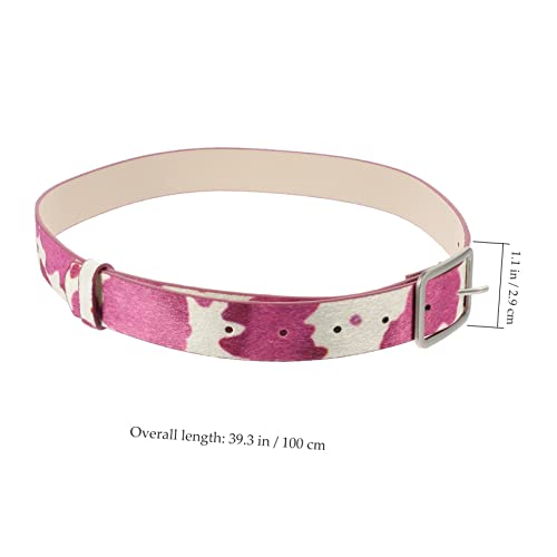 Adjustable Cowgirl Belt for Women PU Leather Western Waist Belt with Black and White Cow Print Fashion Accessory for Jeans Pants and Shorts4