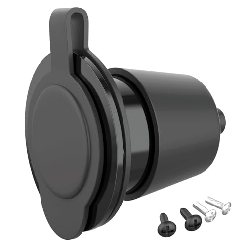 Image of Flanged Outlet, NEMA 5-15 15 Amp Grounding Straight Blade Flanged Outlet Receptacle with Covers, 120-125 Volt, 2 Pole-3 Wire, Industrial Grade for RVs Marine Truck Bed Block Heater cUL Listed