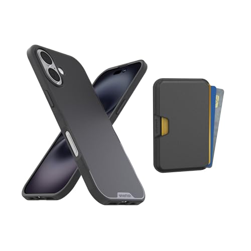 Image of Smartish iPhone 17 MagSafe Case + MagSafe Wallet - Magnetic Slim Case - Thin Grip Cover with Detachable Wallet - Magnetic Card Holder for Apple iPhone 17 - Black Tie Affair
