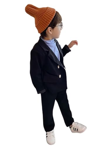 Costume garçon à double boutonnage ensemble veste et pantalon souple