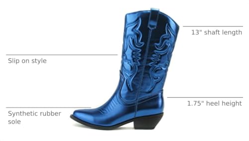 Image of Soda Women's Mug Round Toe Faux Suede Stacked Heel Western Ankle Bootie