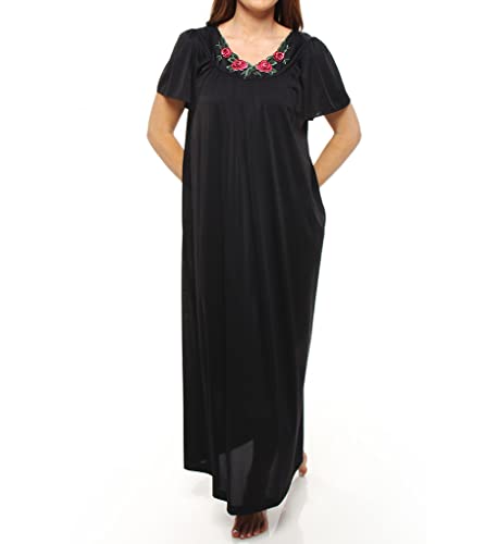 Shadowline Women's Plus Size Petals 53 Inch Short Flutter Sleeve Long Gown, Rosy Pink, 3X #TOP2