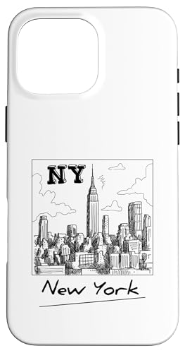 New York City Skyline - New York City Sketch Drawing Graphic X}zP[X iPhone 16 Pro Max p