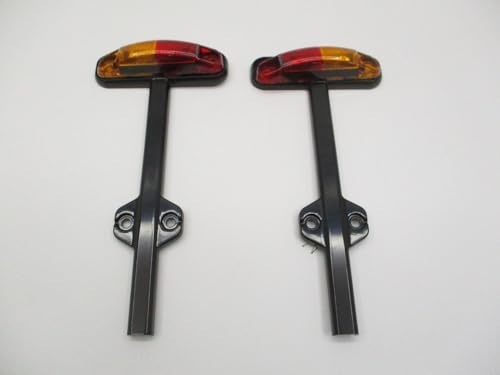 C2W Red Amber LED Trailer Fender Marker and Clearance Light Black Base Pair