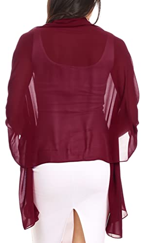 Sakkas Jona Women Soft Sheer Chiffon Bridal Wedding Evening Scarf Shawl Wrap Stole2