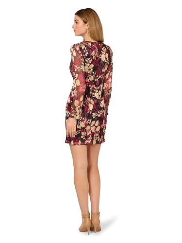 Image of Adrianna Papell Women's Crinkle Foil Wrap Dress