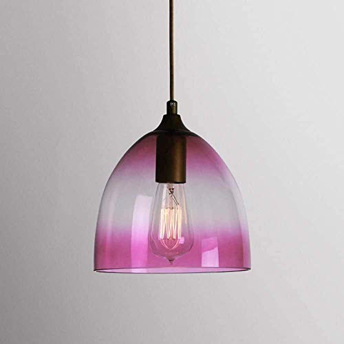 Chandelier industriel américain en verre violet pour ambiance bar et restaurant cosy