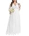 Women Plus Size White Maxi Long Lace Boho Wedding Bohemian Flowy Maternity Photoshoot Bridal Shower Summer Bride Dresses