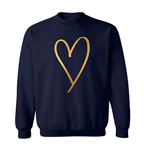 Stylish Heart - Gold Foil Love Cute Toddler Fleece Crewneck Sweater