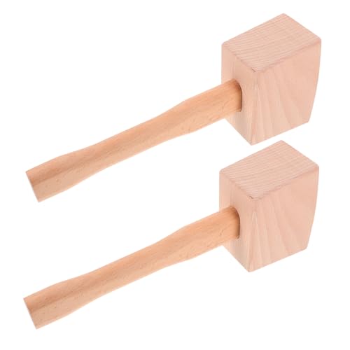 DIYEAH 2 Pièces Maillet Hêtre Massif pour Menuiserie et Bar Marteau Ergonomique pour Sculpteurs et Barmen Outil de Travail Du et à Glace Manuel