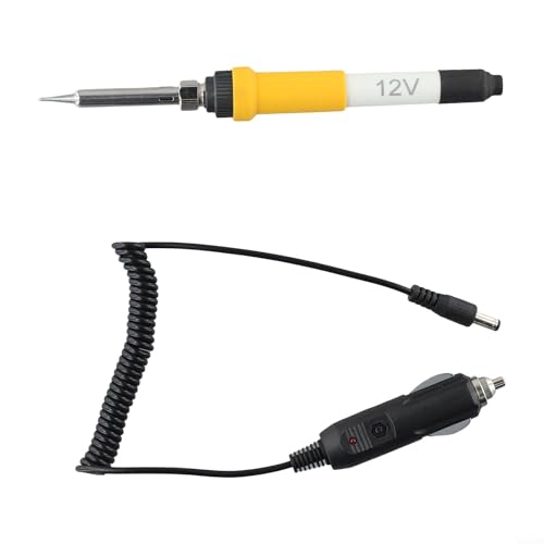 ZiStarlilife 1 soldador de coche de 60 W 12 V CC con núcleo de calefacción de cerámica y mango de silicona para reparación de cableado automotriz y tareas de mantenimiento al aire libre