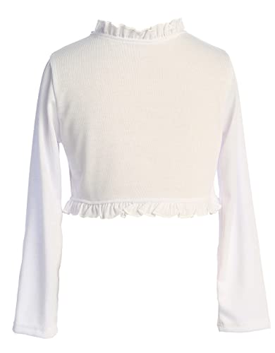 Image of BluNight Collection Little Girls Long Sleeve One Button Velvet Bolero Sweater Jacket Dress Cover Up