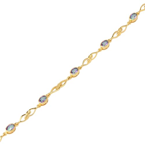 Image of Silvershake Birthstone Gemstones White Gold Plated or Yellow Gold Plated 925 Sterling Silver Scroll /Filigree Celtic Knot Weave 7.25 to 8.75 Inch with Adjustable Extension Bracelet Jewelry for Women