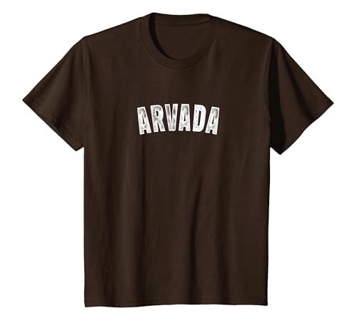 Arvada Distressed City Pride Classic T-Shirt, Youth, Brown, Medium