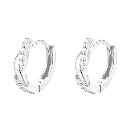 mimii Gold Plated Hoop Earrings For Women Girls 925 Sterling Silver Post Cubic Zirconia Huggie Small Gold Hoop Stud Cuff Earring