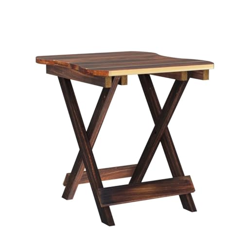 Image of Wooden Folding Adjustable Brown End Table /Coffee Table /Lamp Stand /Plant Table Side Table White (Octagon, 13)