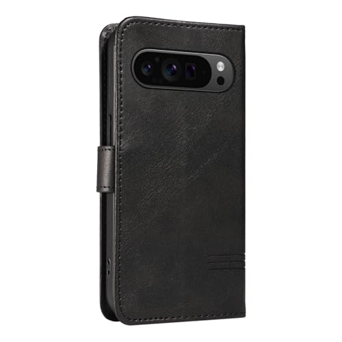 Étui pour Google Pixel 8 rouge style rétro zippé en cuir avec bandoulière pratique