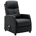 Produktbild vidaXL Massagesessel mit Heizfunktion TV Sessel Fernsehsessel Relaxsessel Ruhesessel Liegesessel Polstersessel Liegestuhl Dunkelgrau Stoff