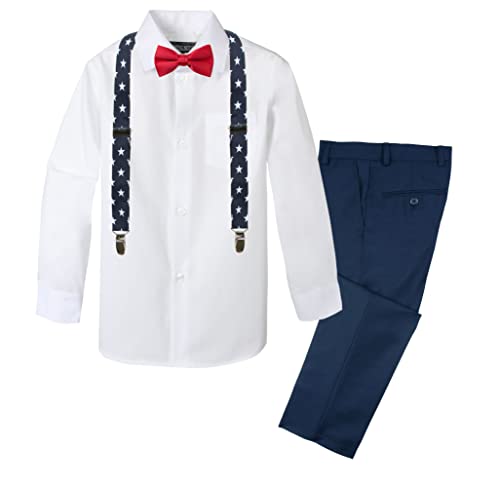 Image of Spring Notion Boys' 4-Piece Floral Suspenders Outfit