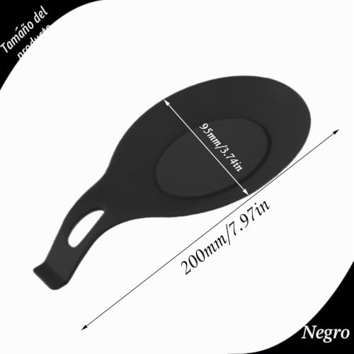 Miniatura 2 de Soportes Para Cucharas Silicona, Reposa Cucharas Silicona De Grado Alimenticio, Resistente Calor Resto Cuchara, Forma Almendra Bandeja De Cuchara, Cocina Soporte Cuchara Silicona