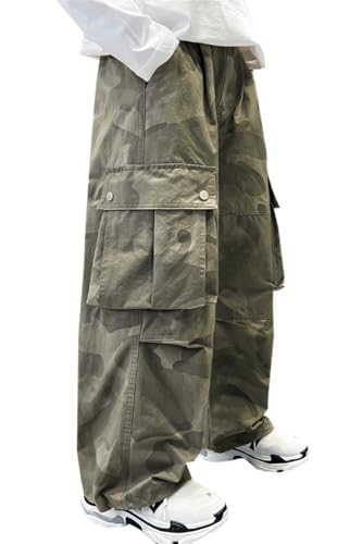 SANGTREE Boys Camo Parachute Cargo Pants Casual Loose Fit with Pockets, 4-13 Years2