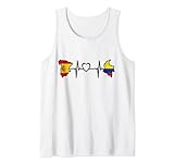 Bandera Española Colombiana - España Colombia Heartbeat Camiseta sin Mangas