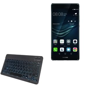 BoxWave Keyboard Compatible with Huawei P9 Plus - SlimKeys Bluetooth Keyboard - with Backlight, Portable Slim LED 7 Colors - Jet Black