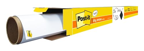 Post-it Dry Erase Whiteboard Film Surface for Walls, Doors, Tables, Chalkboards and More, Removable Sticky White Board for Wall, Stain-Proof, Easy Installation, 6 ft x 4 ft Roll