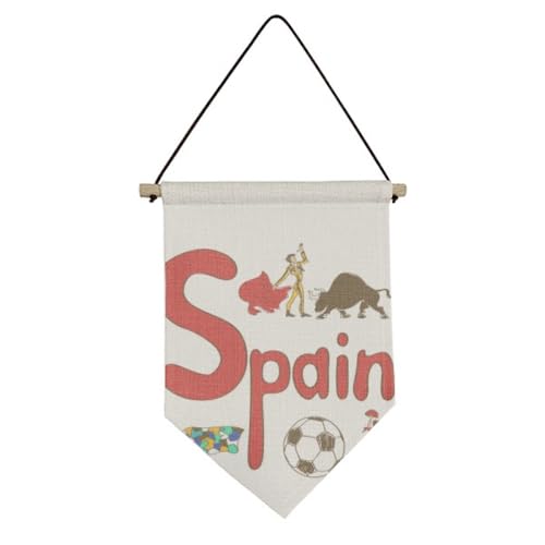 Drapeau sur toile Espagne cadeau idéal motif monument décoration murale à suspendre