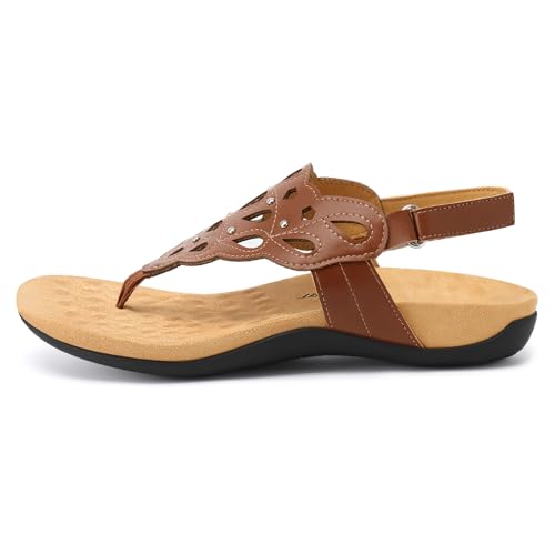 Image of Athlefit Orthopedic Sandals for Women Summer Adjustable Orthotic Thong Sandals with Arch Support