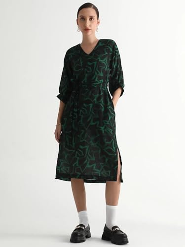 Image of RAREISM A-LINE Geometric Print MIDI Dress