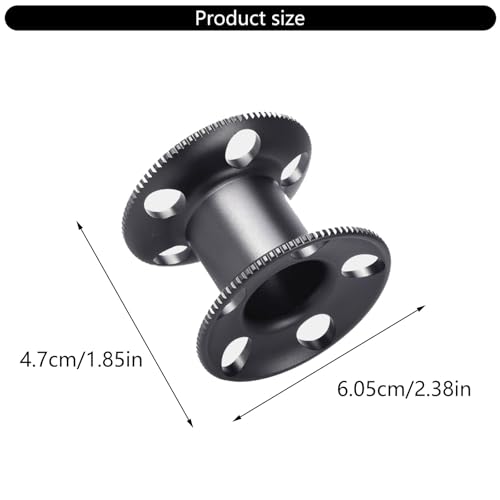 Carrete de dedo de buceo de aluminio con clip de doble extremo azul y negro 6