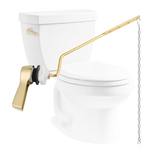Image of Hibbent Universal Metal Side Mount Toilet Handle Kit, Shiny Gold