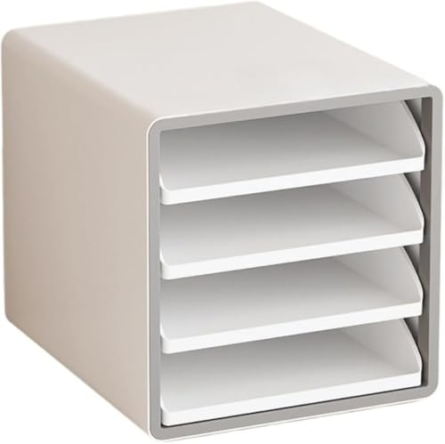 GEBYUI引き出しタイプ透明なデスクトップ収納ボックス付き棚 机上の 4 層ファイリングキャビネット デスク周り整理用収納家具?