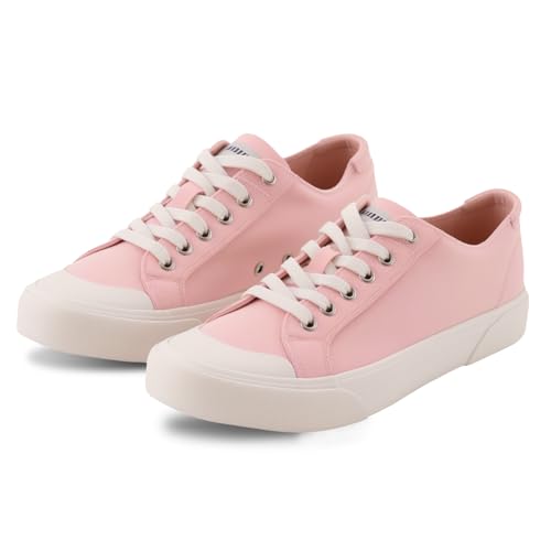 Joybut Women's Canvas Sneakers–Low Top Casual Fashion Sneaker|Lightweight Breathable Women's Shoes for Walking & Everyday Wear|Tennis Shoes for Daily Wear (Pink)