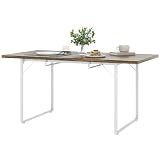 HOMCOM Mesa de Comedor Extensible Rectangular 120-160x80x75 cm Marrón