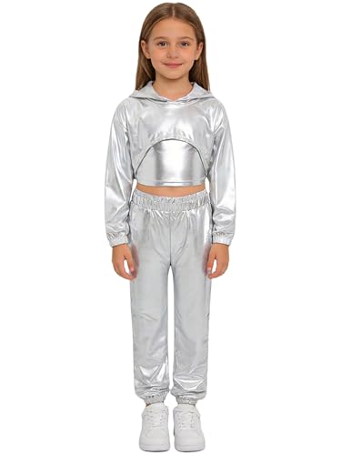 Vêtements hip hop fille avec sweatshirt métallisé et pantalon cargo
