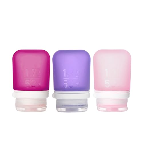 Image of humangear GoToob+ Bottles - Silicone Leak-Proof Travel Tubes for Toiletries, Camping & TSA Carry-On (3-Pack), Small (1.7 fl oz; 53ml), Rose /Lilac /Magenta