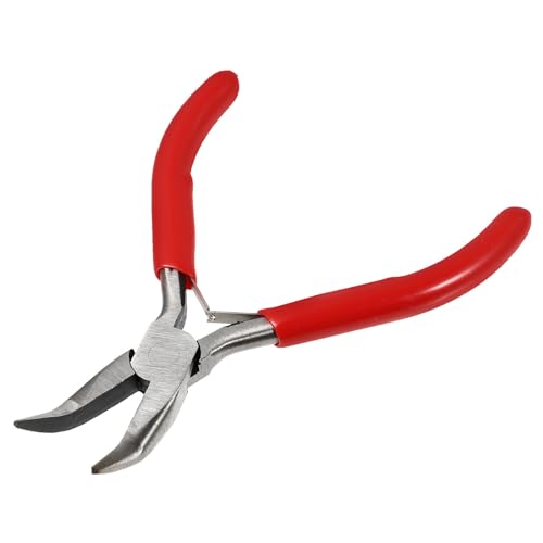 POPETPOP Pince à Bec Coudé Outil Précis pour Atteindre les Angles Difficiles en Acier Carbone Rouge pour Fabrication de Bijoux pour Travaux de Loisirs Fins