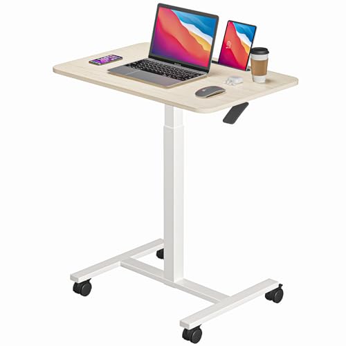 Dripex Bureau d'ordinateur réglable en Hauteur avec roulettes, Rainure pour Tablette ou Smartphone, Petit Bureau Debout Mobile, Table de Soins, Table...